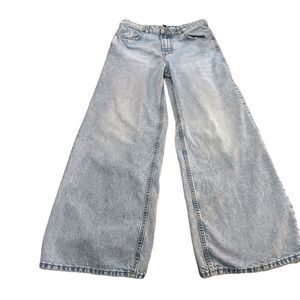 Divided Wide Leg Denim Barrel Jeans Sz 6 Light Wash 100% Cotton Loose Fit
